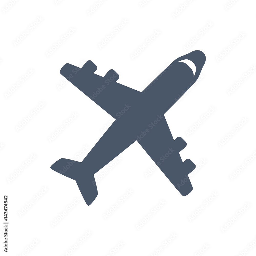 Obraz premium Jet airplane isolated icon vector illustration graphic design