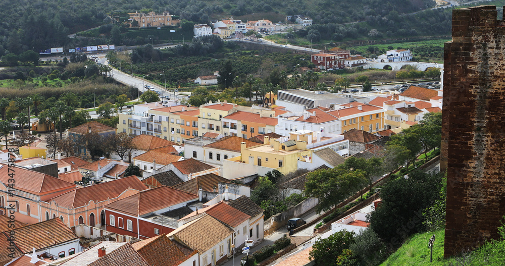 View from rooftops in Silves, Portugal