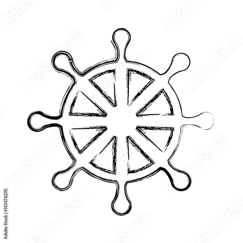 Wooden rudder wheel icon vector illustration graphic design