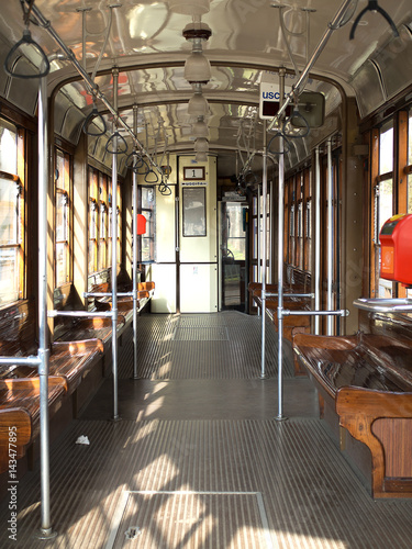 Empty Tram in Milan city