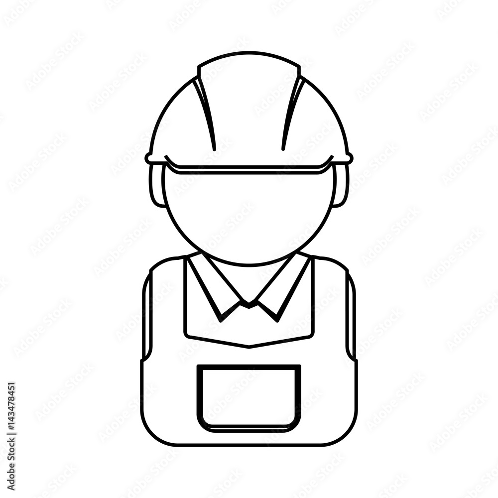 Construction worker profile icon vector illustration graphic design