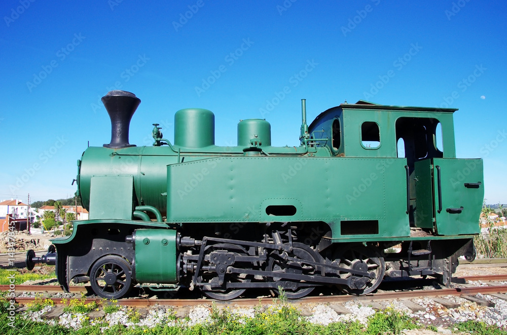 Fototapeta premium Vintage steam train in exposition at Portugal