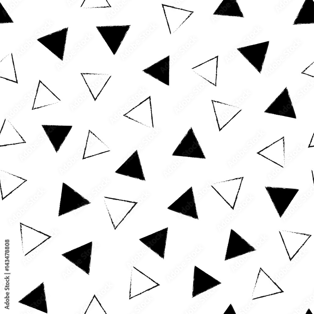 Black and white grunge abstract seamless pattern with triangles. Grunge triangles background Black and white grunge abstract seamless pattern with triangles. Grunge triangles background