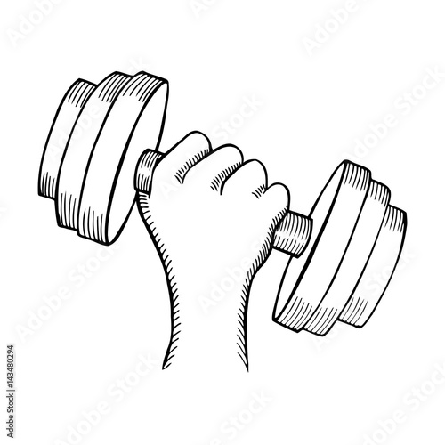 Arm muscle with dumbbell