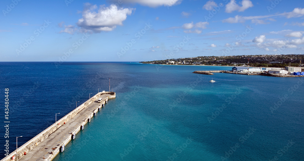 Bridgetown, Barbados - Tropical island - Caribbean sea - Cruise harbor and wharf