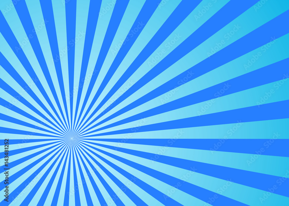 Fototapeta premium Sun rays blue, vector
