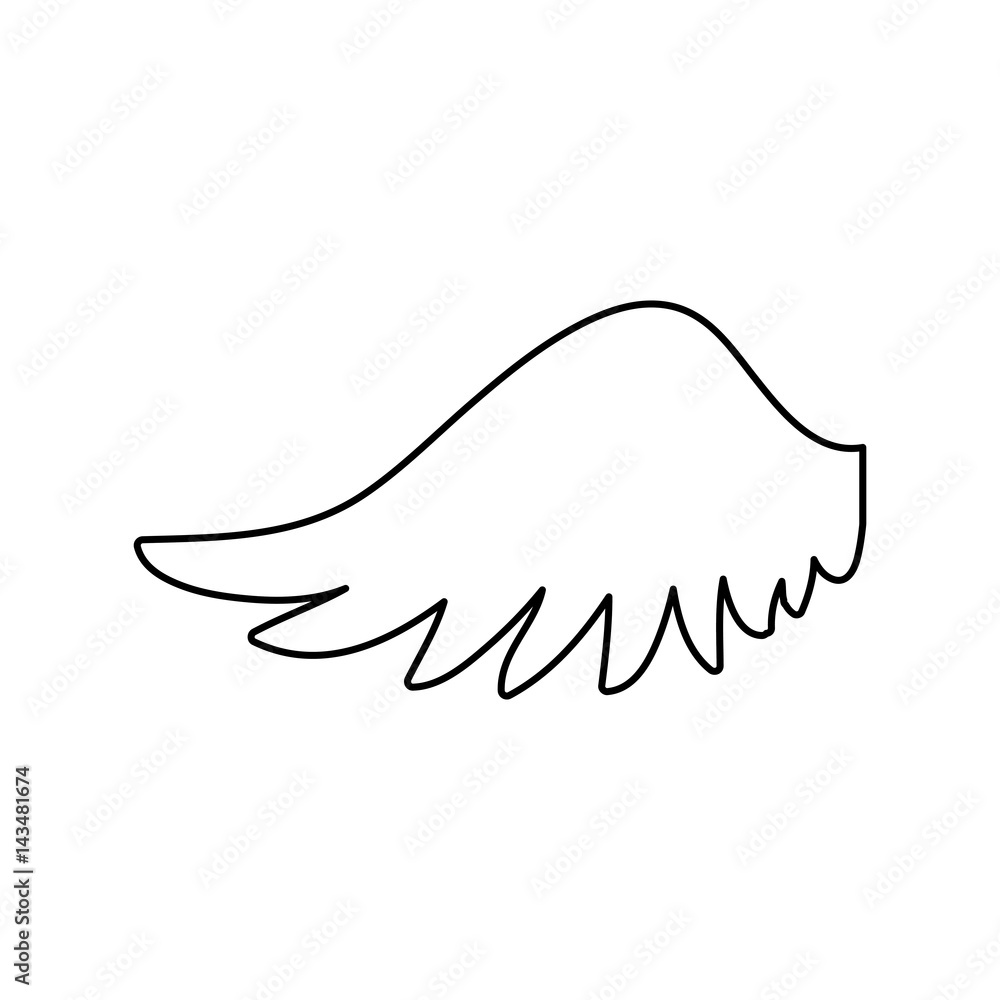 Feathers wing silhouette icon vector illustration graphic design