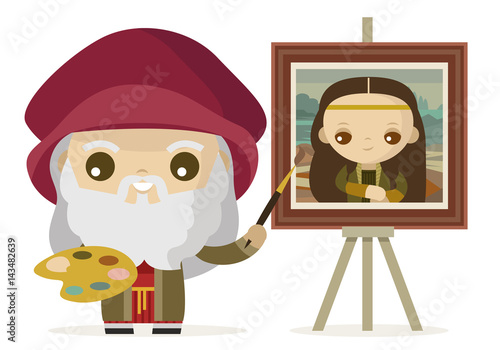 cute tiny great renaissance italian artist painter paiting female woman portrait