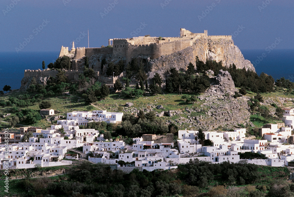Lindos and the Acropolis, Rhodes Greece.