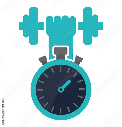 chronometer weight barbell concept vector illustration eps 10