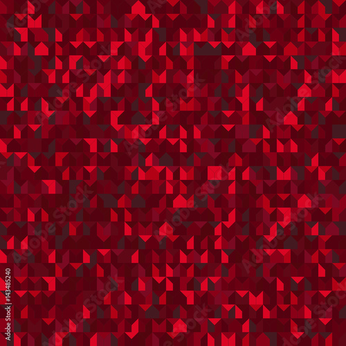 Seamless geometric pattern. Red vector background with triangles