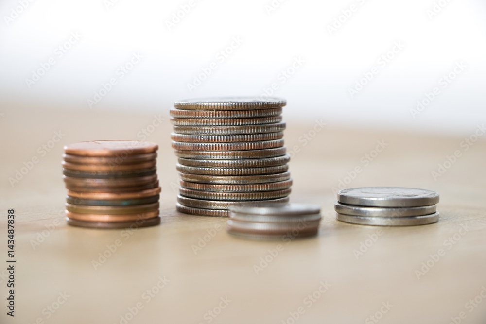 Stacks of American Coins
Stacks of American Coins