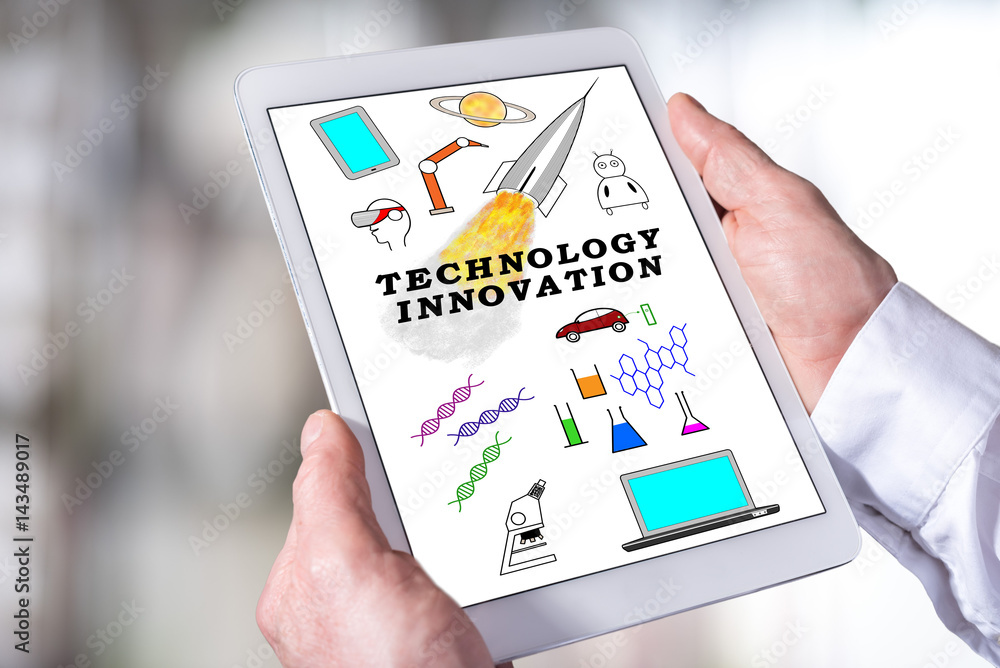 Technology innovation concept on a tablet