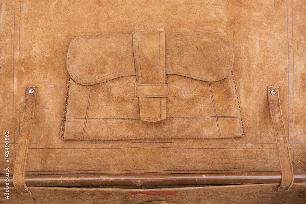 Fototapeta premium Leather suitcase interior