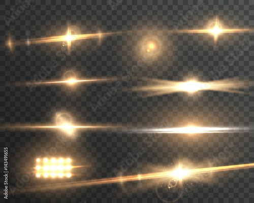 Illustration of Transparent Vector Lens Flare Effect Set