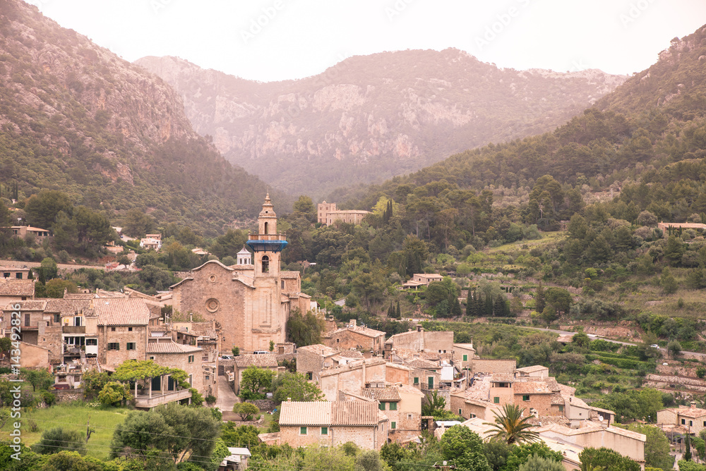 Valldemossa - old mountain village in beautiful landscape scenery of Mallorca, Spain