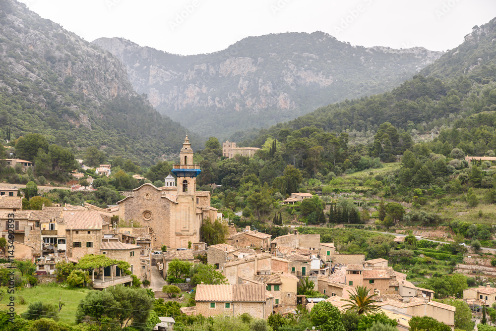 Valldemossa - old mountain village in beautiful landscape scenery of Mallorca, Spain