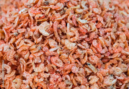 Dried shrimps at a market