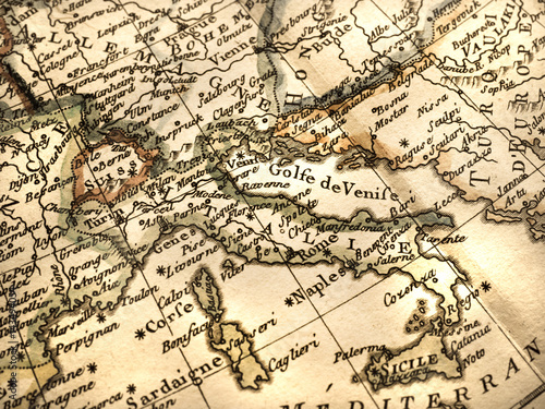 Wallpaper Mural アンティークの世界地図　イタリア Torontodigital.ca