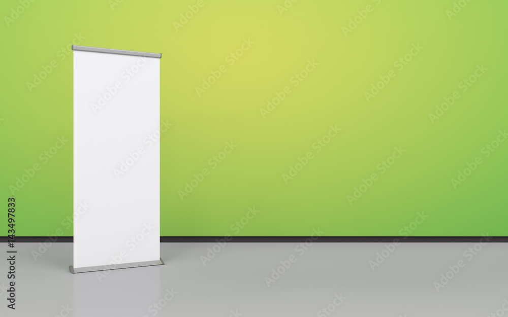 Mock up of realistic roller banner. 3d illustration Mock up of realistic roller banner. 3d illustration