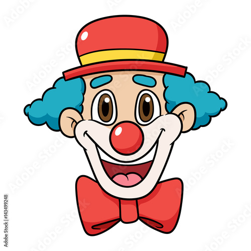 Valokuva Cartoon Clown Face Vector Illustration