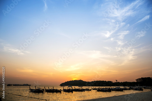 Landscapes of the Adaman sea, Koh Lipe, Thailand. Sunset