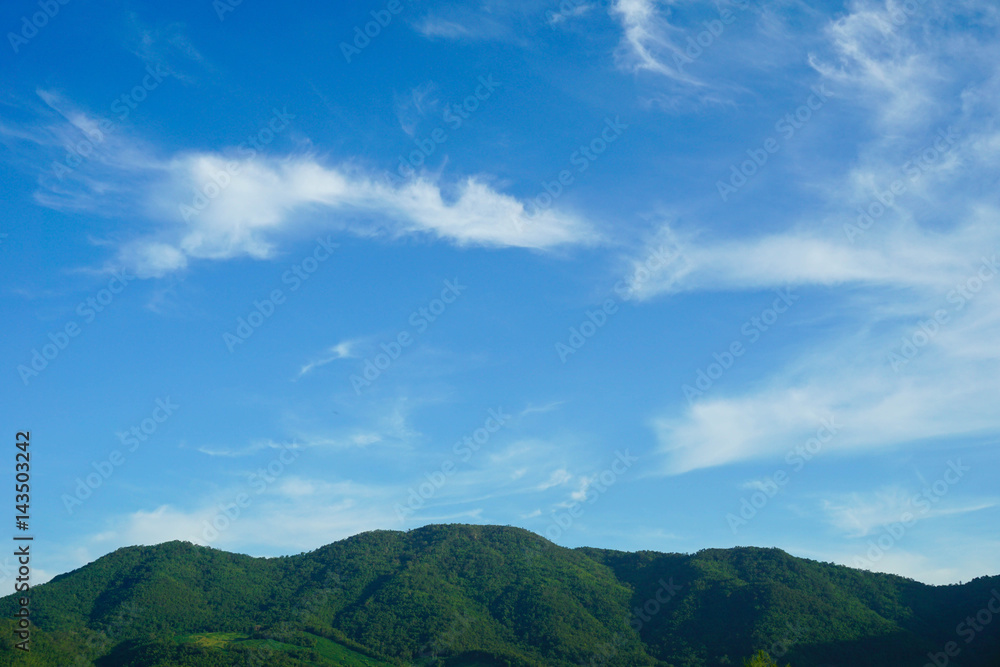 Beautiful landscape on mountain with nice sky