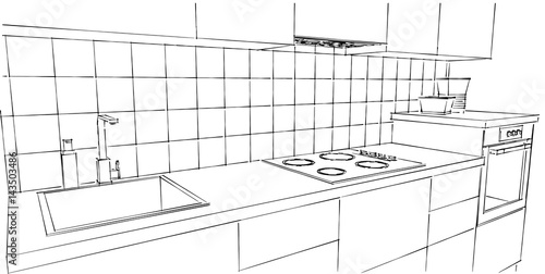 Kitchen Counter Clipart Black And White