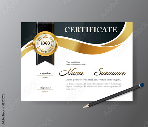 Certificate template,A4 size diploma, vector illustration