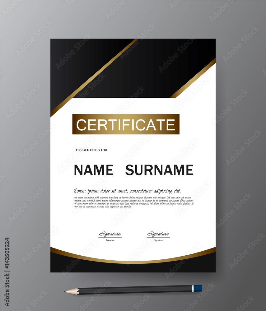 Obraz premium Certificate template,A4 size diploma, vector illustration
