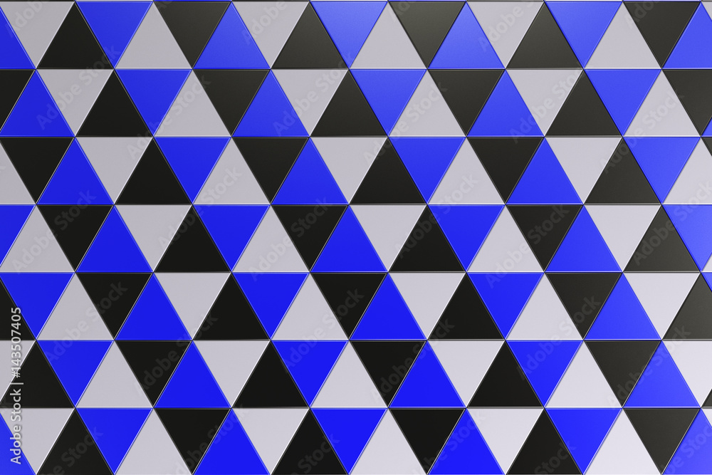 Pattern of black, white and blue triangle prisms Pattern of black, white and blue triangle prisms