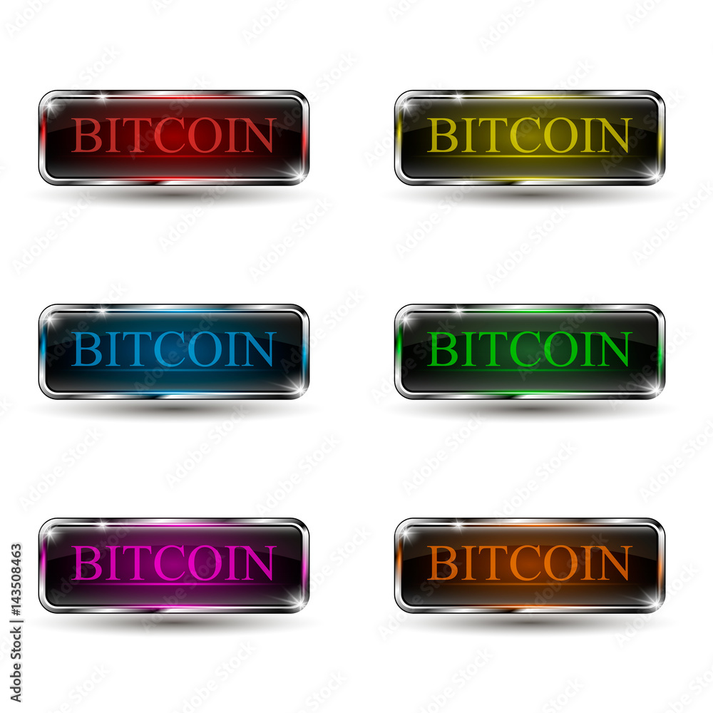 The vector set of web buttons with neon light The vector set of web buttons with neon light