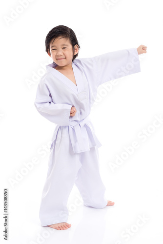 Asian child in White Kimono