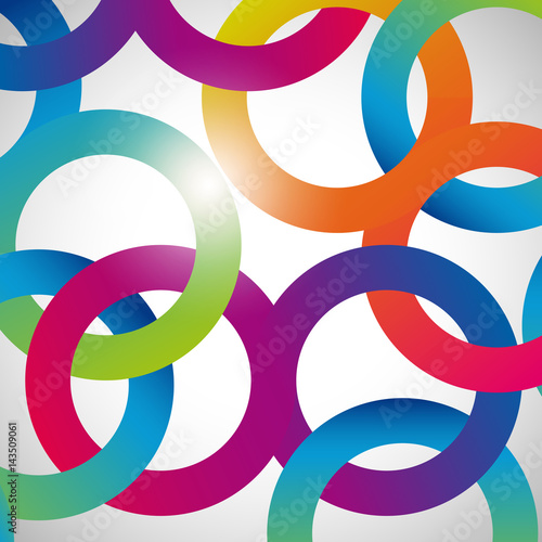 Rainbow loops, abstract background, design shape.