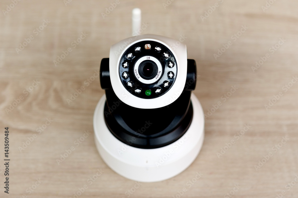 The CCTV security camera operating in home. The CCTV security camera operating in home.