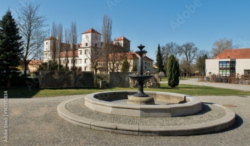 town square in town Bucovice in Czech Republic
