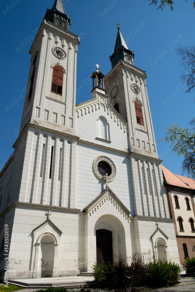 The Saint George church in the center of Sombor city, Serbia