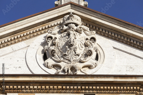 Saints Peter and Paul Church, details of facade, Krakow, Poland.