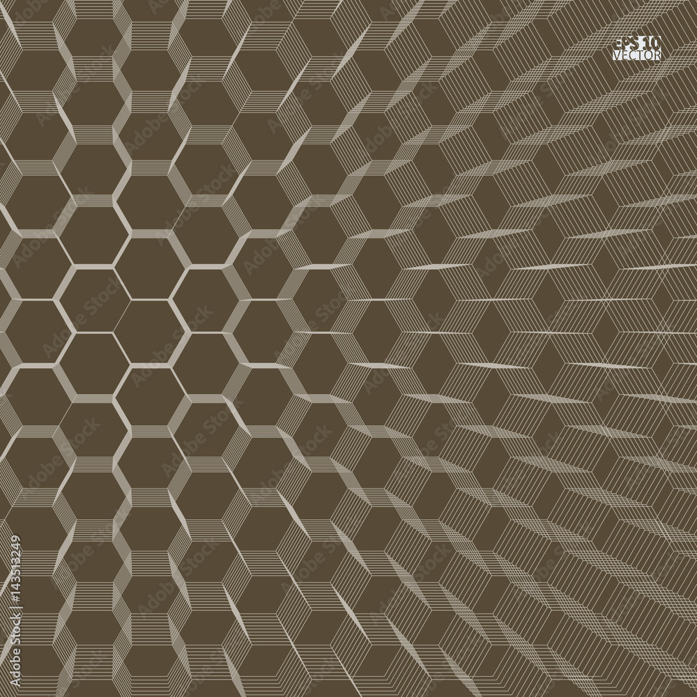 Fototapeta premium Background of futuristic surface with hexagons