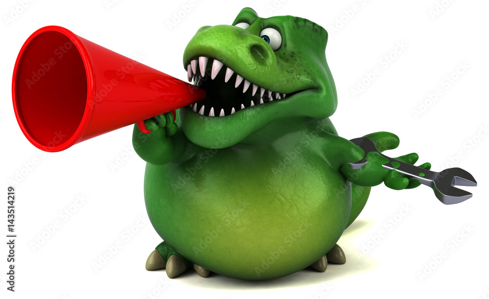 Naklejka premium Fun dinosaur - 3D Illustration