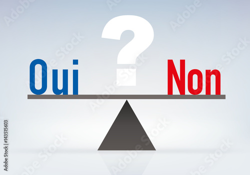 équilibre -  référendum - décision - choix - Oui - Non
