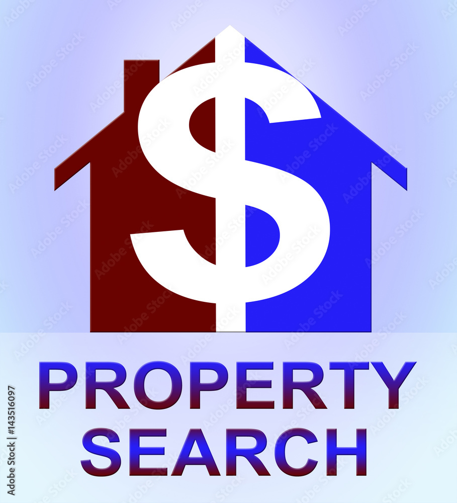 Property Search Represents Find Property 3d Illustration Property Search Represents Find Property 3d Illustration