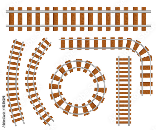 Railway set top icon for interiors Flat design style vector illustration