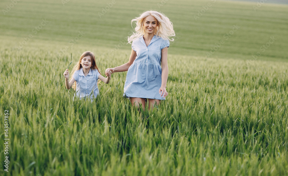 Naklejka premium mom and daughter