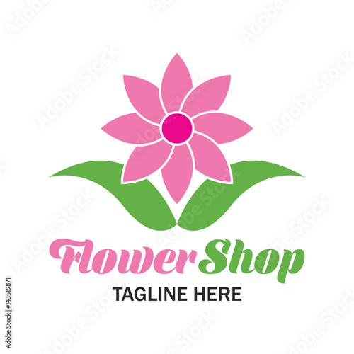 florist logo with text space for your slogan / tagline, vector illustration