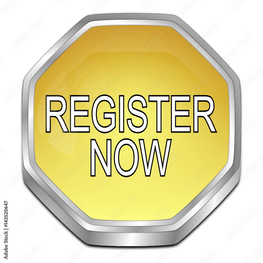 Obraz premium Register now Button - 3D illustration