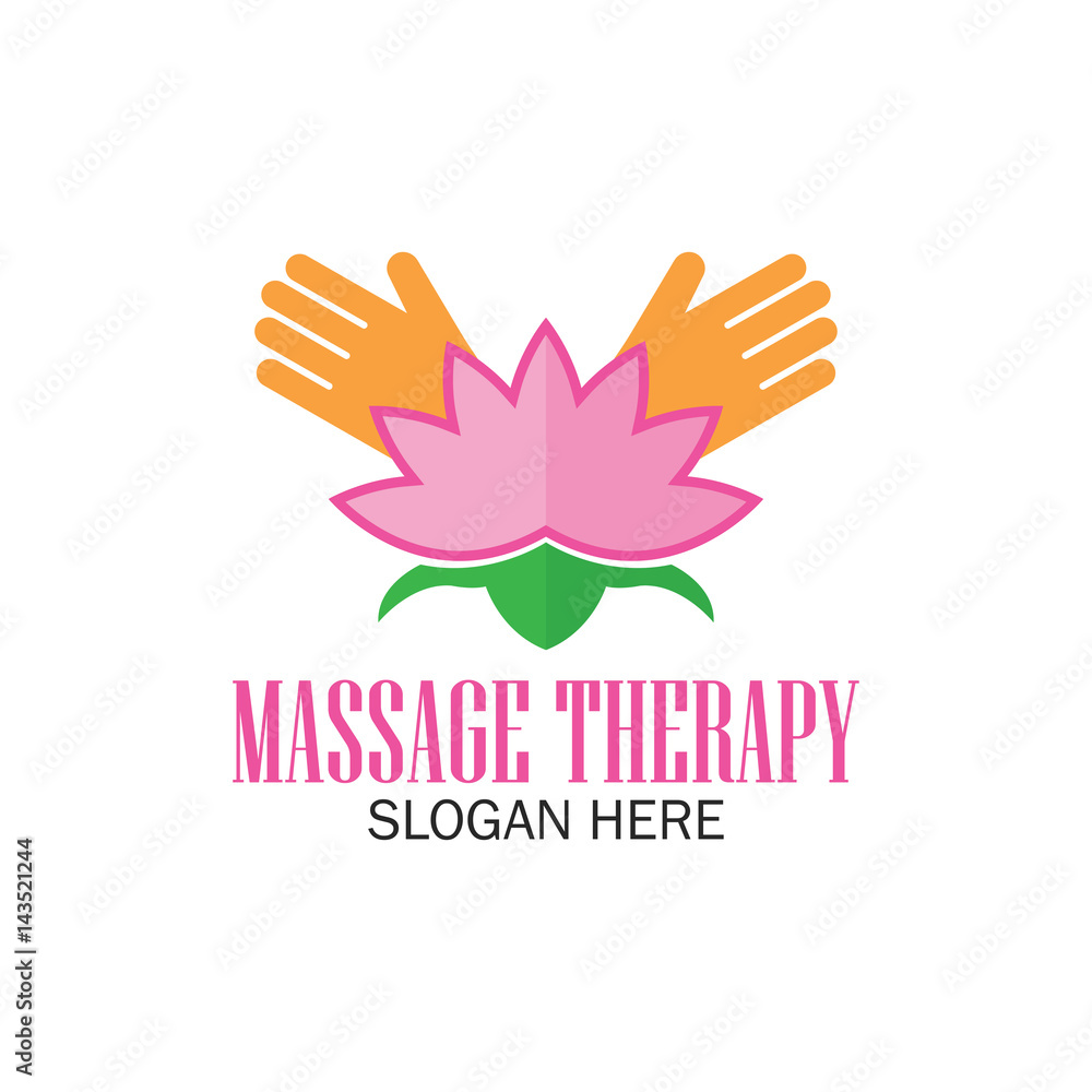 massage therapy logo with text space for your slogan / tagline, vector illustration