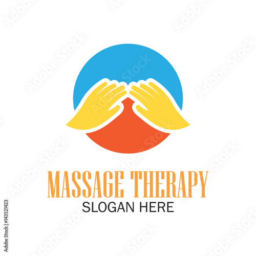 massage therapy logo with text space for your slogan / tagline, vector illustration