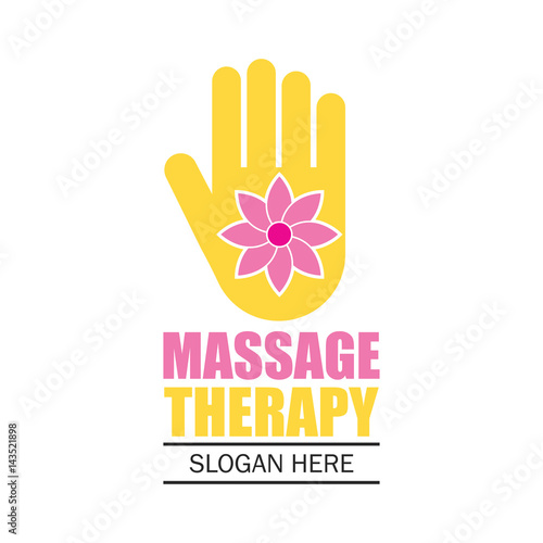 massage therapy logo with text space for your slogan / tagline, vector illustration