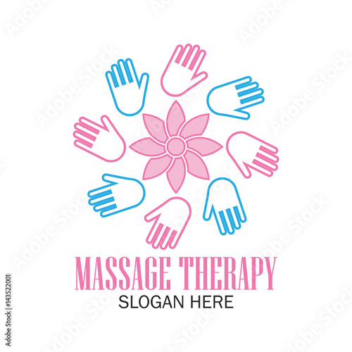 massage therapy logo with text space for your slogan / tagline, vector illustration